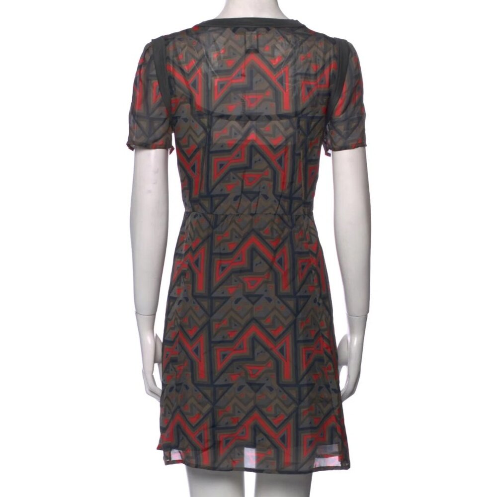 Vintage Marc by Marc Jacobs grey & red silk dress, Size M US 6 - Picture 2 of 2